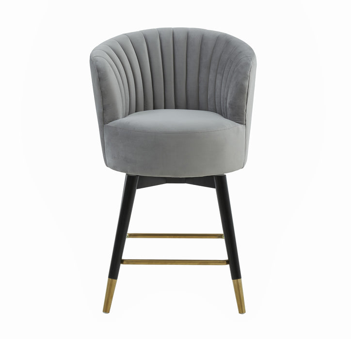 Liana Grey Velvet Swivel Stool - Home And Beyond