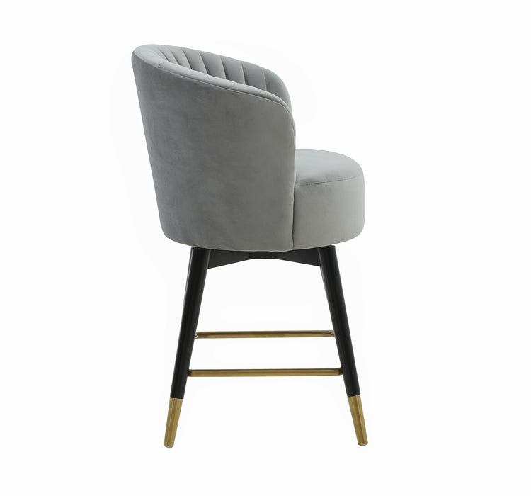Liana Grey Velvet Swivel Stool - Home And Beyond