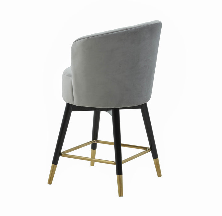 Liana Grey Velvet Swivel Stool - Home And Beyond