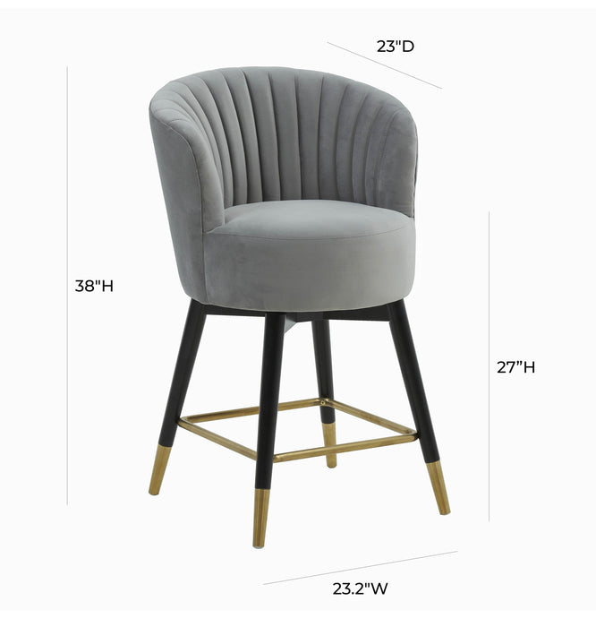 Liana Grey Velvet Swivel Stool - Home And Beyond