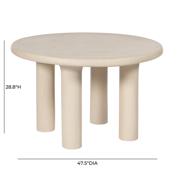 Barbara Cream Textured Indoor / Outdoor 47 inch Round Dining Table - Home And Beyond