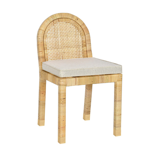 Amara Cream Contract-Grade Linen Arched Dining Chair - Home And Beyond