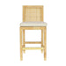 Amara Rattan &amp; Cream Contract-Grade Linen Stool - Home And Beyond
