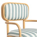 Dorine Striped Performance Linen &amp; Rattan Dining Armchair - Home And Beyond