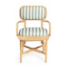 Dorine Striped Performance Linen &amp; Rattan Dining Armchair - Home And Beyond