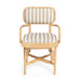 Dorine Striped Performance Linen &amp; Rattan Dining Armchair - Home And Beyond