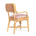Dorine Striped Performance Linen &amp; Rattan Dining Armchair - Home And Beyond
