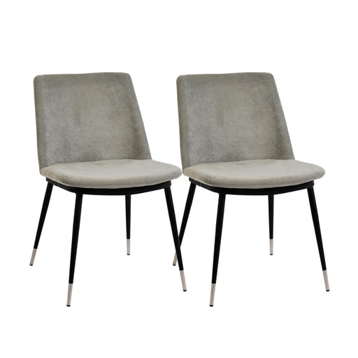 Evora Grey Velvet Chair - Silver Legs Set of 2 image