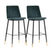 Evora Green Velvet Counter Stool Set of 2 image