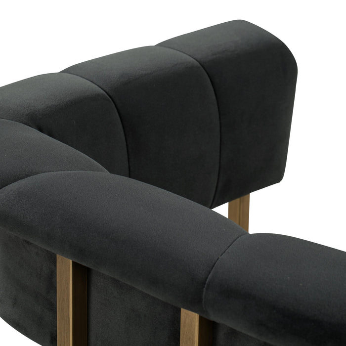 Astrid Grey Velvet Chair - UK - Home And Beyond