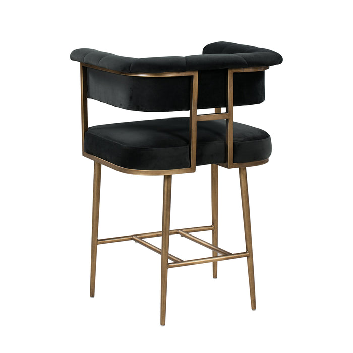 Astrid Grey Velvet Counter Stool - UK - Home And Beyond