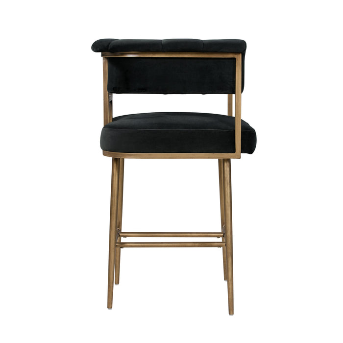 Astrid Grey Velvet Counter Stool - UK - Home And Beyond