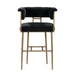 Astrid Grey Velvet Bar Stool - UK - Home And Beyond