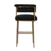 Astrid Grey Velvet Bar Stool - UK - Home And Beyond