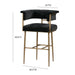 Astrid Grey Velvet Bar Stool - UK - Home And Beyond