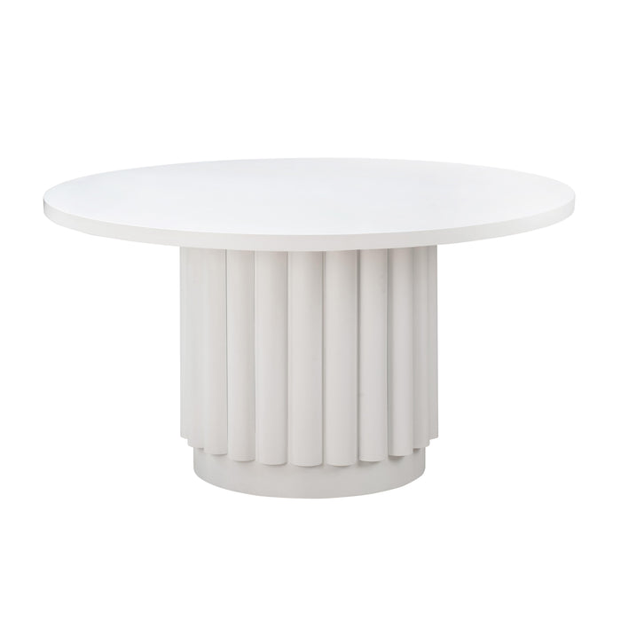 Kali 55 Inch White Round Dining Table - UK - Home And Beyond