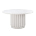 Kali 55 Inch White Round Dining Table - UK - Home And Beyond
