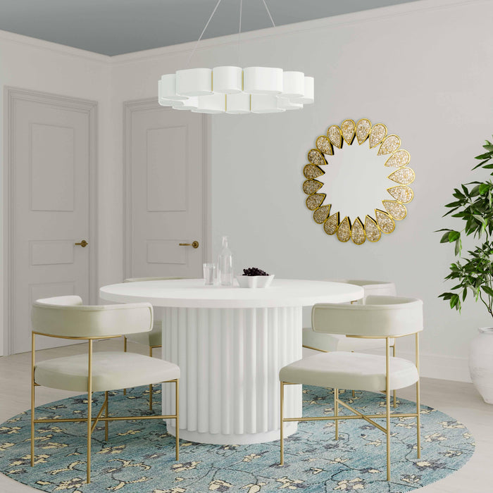 Kali 55 Inch White Round Dining Table - UK - Home And Beyond