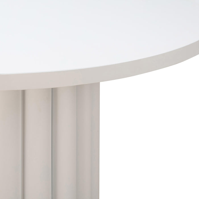 Kali 55 Inch White Round Dining Table - UK - Home And Beyond