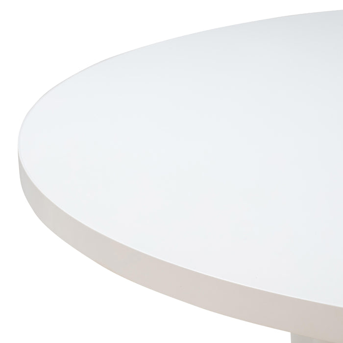 Kali 55 Inch White Round Dining Table - UK - Home And Beyond