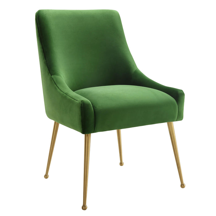 Beatrix Green Velvet Side Chair - UK - Home And Beyond