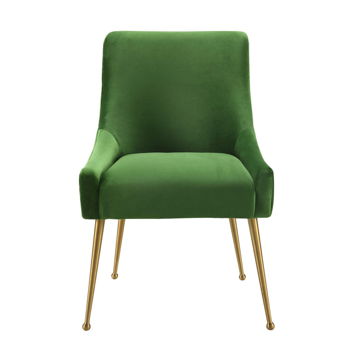 Beatrix Green Velvet Side Chair - UK - Home And Beyond