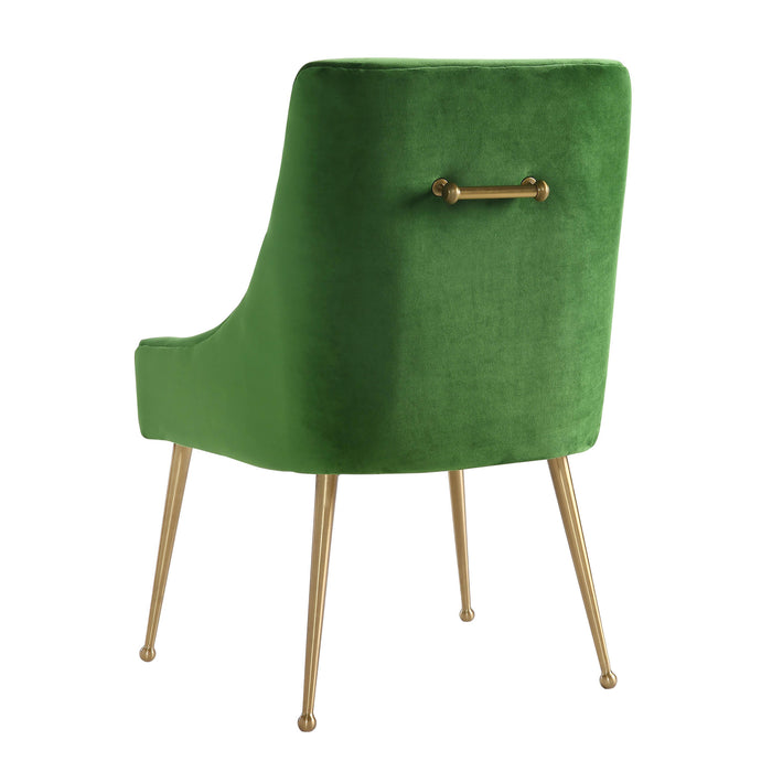Beatrix Green Velvet Side Chair - UK - Home And Beyond