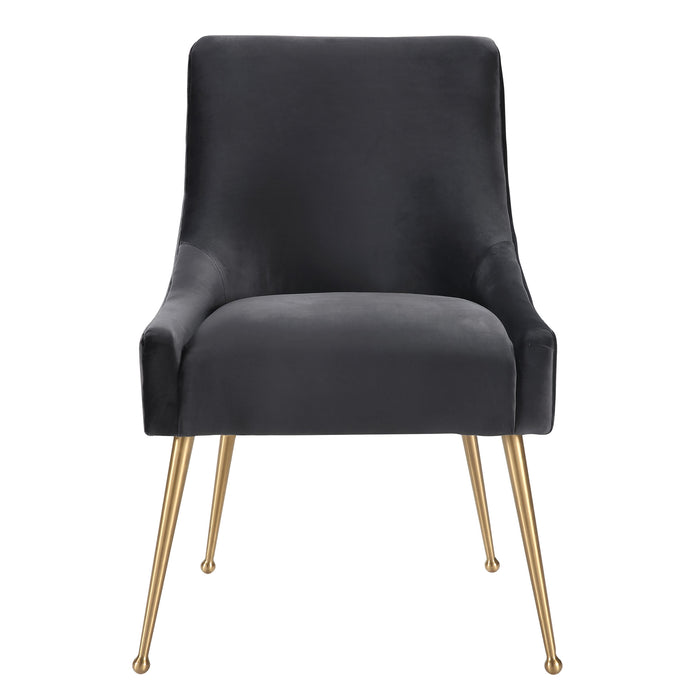 Beatrix Grey Velvet Side Chair - UK - Home And Beyond