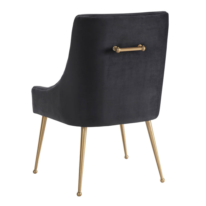Beatrix Grey Velvet Side Chair - UK - Home And Beyond