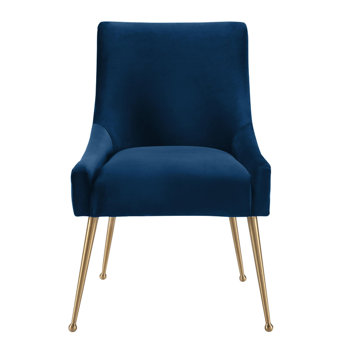 Beatrix Navy Velvet Side Chair - UK - Home And Beyond
