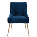 Beatrix Navy Velvet Side Chair - UK - Home And Beyond