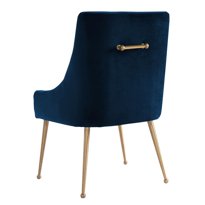Beatrix Navy Velvet Side Chair - UK - Home And Beyond