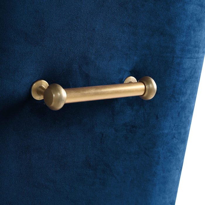 Beatrix Navy Velvet Side Chair - UK - Home And Beyond