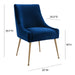 Beatrix Navy Velvet Side Chair - UK - Home And Beyond