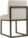 Haute Beige Linen Chair in Brass - UK - Home And Beyond