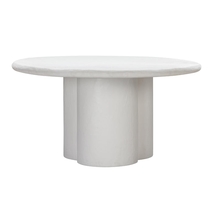Elika White Faux Plaster Round Dining Table - UK - Home And Beyond