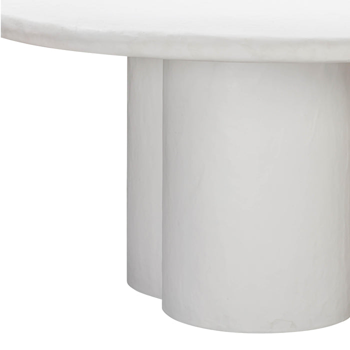 Elika White Faux Plaster Round Dining Table - UK - Home And Beyond