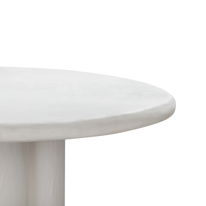 Elika White Faux Plaster Round Dining Table - UK - Home And Beyond