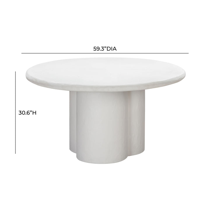 Elika White Faux Plaster Round Dining Table - UK - Home And Beyond