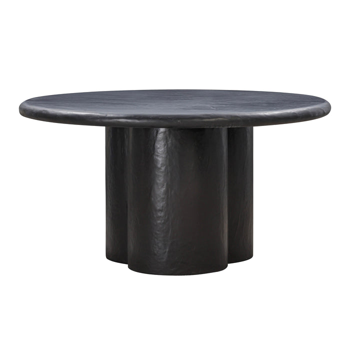Elika Black Faux Plaster Round Dining Table - UK - Home And Beyond