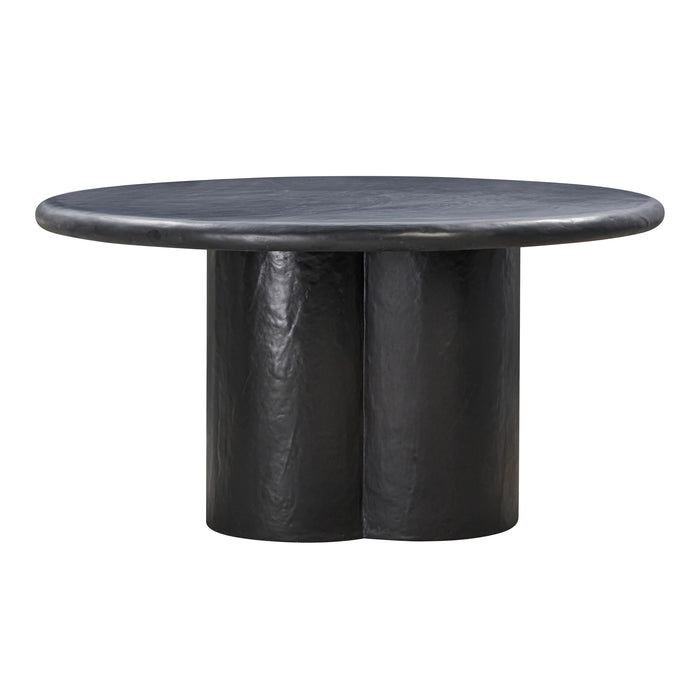 Elika Black Faux Plaster Round Dining Table - UK - Home And Beyond