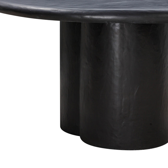 Elika Black Faux Plaster Round Dining Table - UK - Home And Beyond