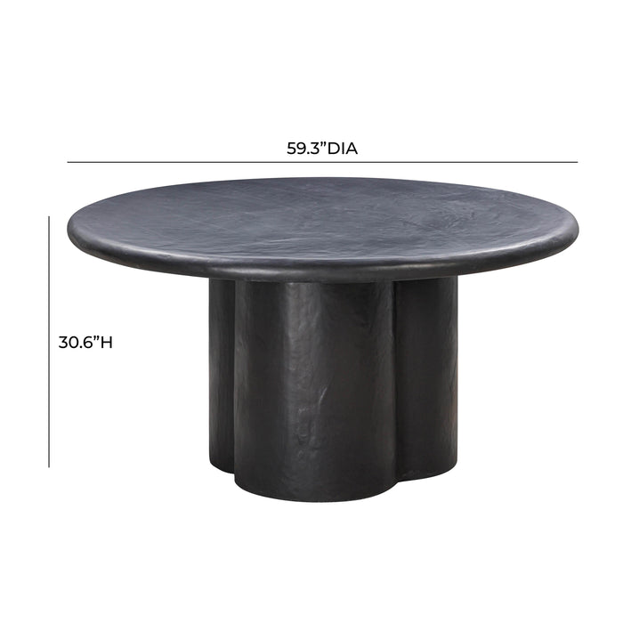 Elika Black Faux Plaster Round Dining Table - UK - Home And Beyond