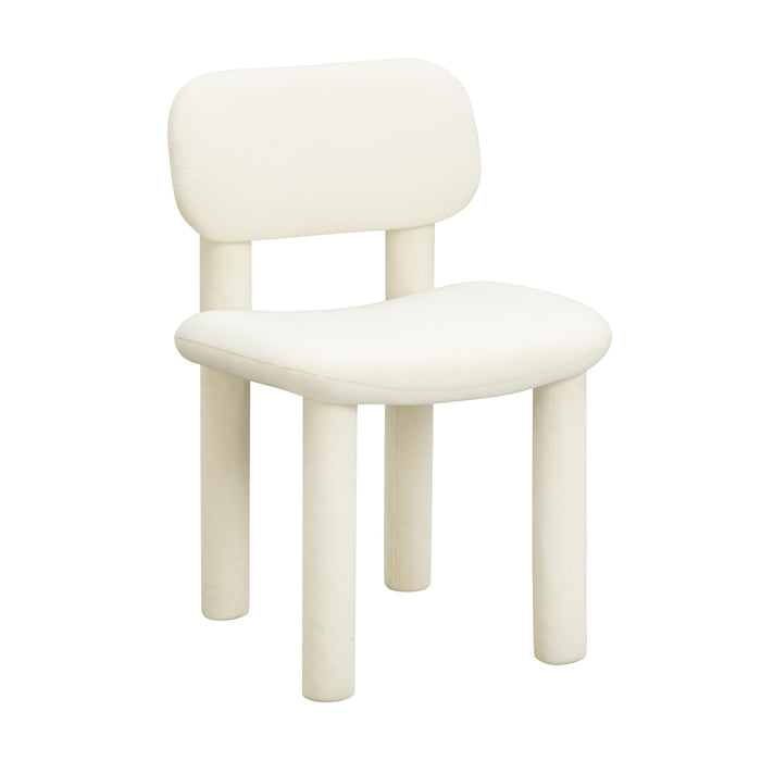 Elise Ivory White Performance Velvet Dining Chair - Home And Beyond
