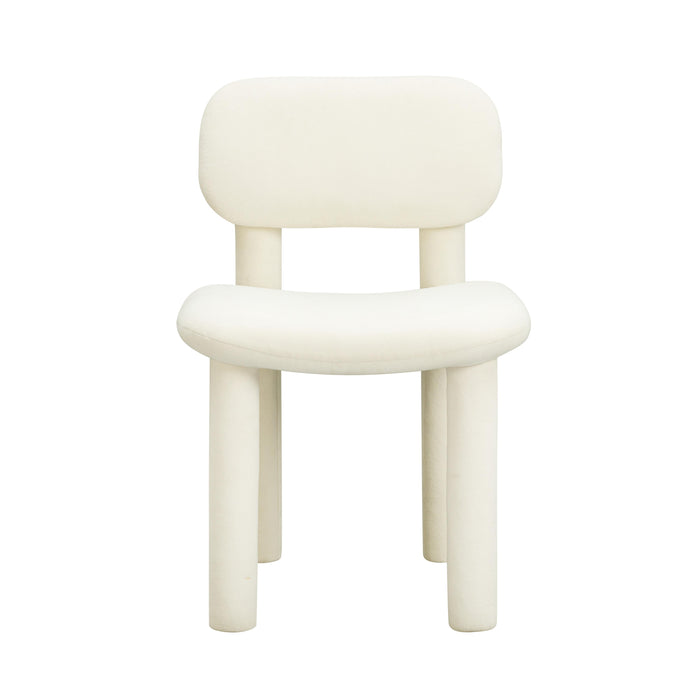 Elise Ivory White Performance Velvet Dining Chair - Home And Beyond