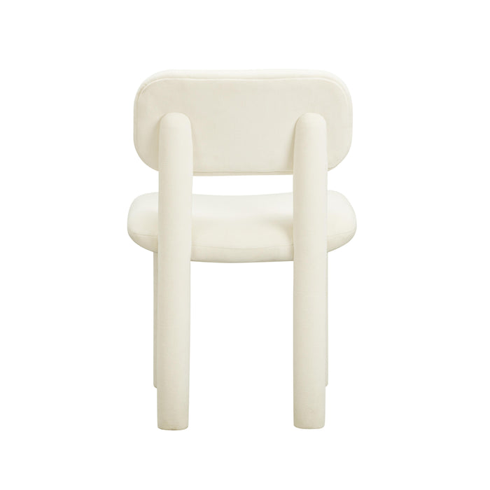 Elise Ivory White Performance Velvet Dining Chair - Home And Beyond
