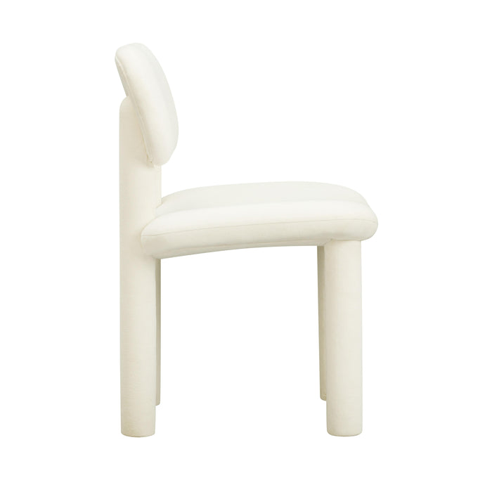 Elise Ivory White Performance Velvet Dining Chair - Home And Beyond
