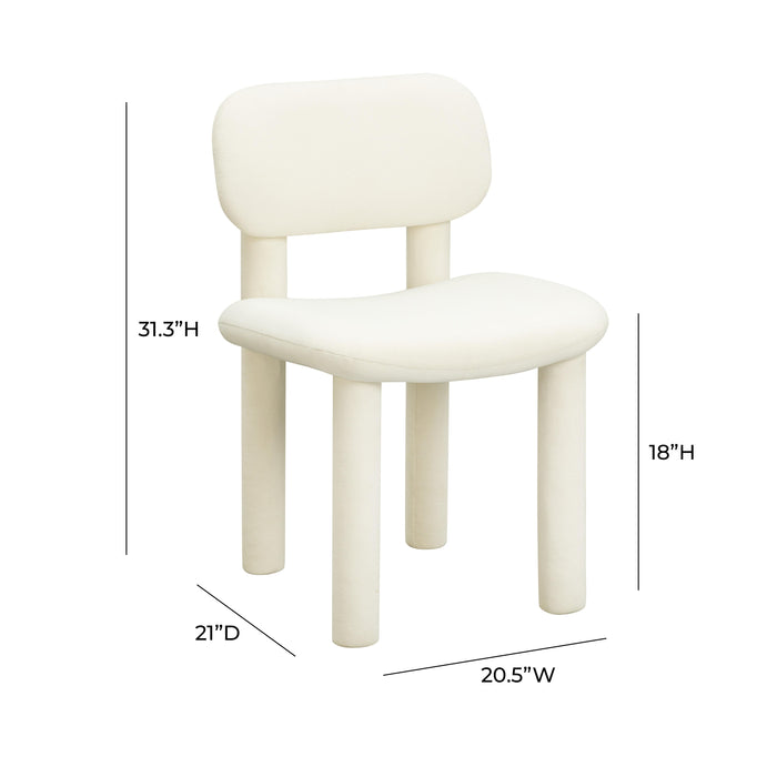 Elise Ivory White Performance Velvet Dining Chair - Home And Beyond