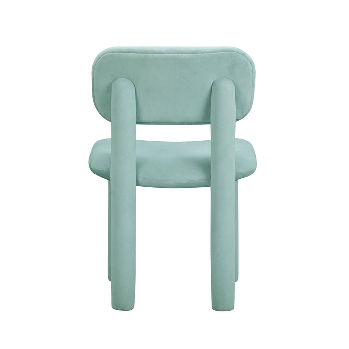 Elise Pale Blue Performance Velvet Dining Chair - Home And Beyond