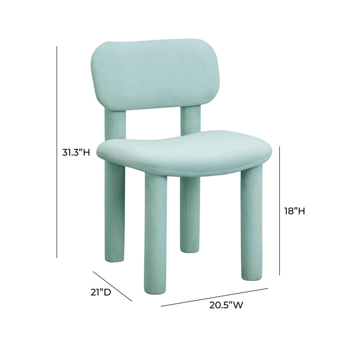 Elise Pale Blue Performance Velvet Dining Chair - Home And Beyond